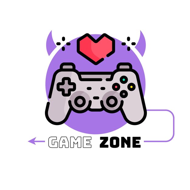 Gaming logo template with joystick