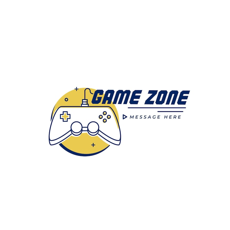 Free Vector gaming logo template with message placeholder