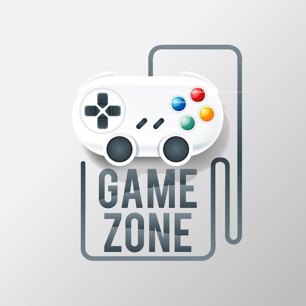 Бесплатное векторное изображение Игровой логотип с консолью