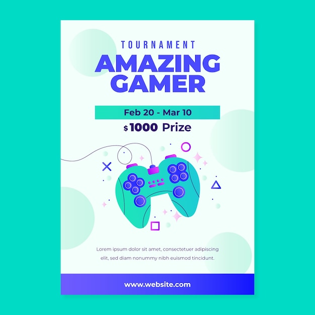 Free vector gaming poster template design