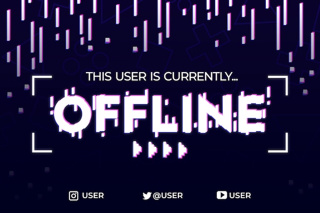 Vettore gratuito banner twitch offline stile gammer