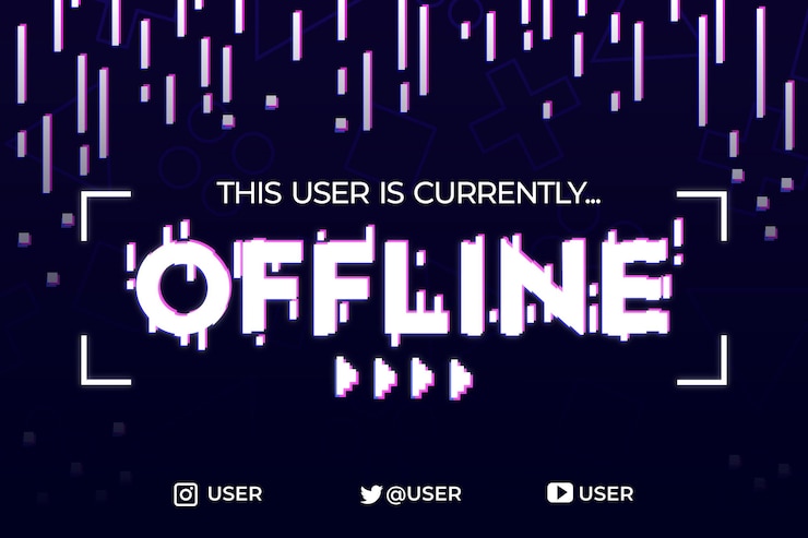 Free Vector gammer style offline twitch banner