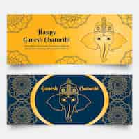 Free vector ganesh chaturthi banner