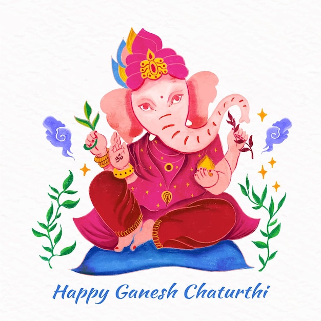 Free vector ganesh chaturthi event theme