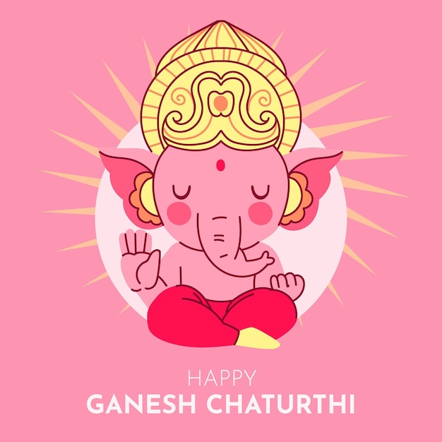 Free vector ganesh chaturthi illustration concept