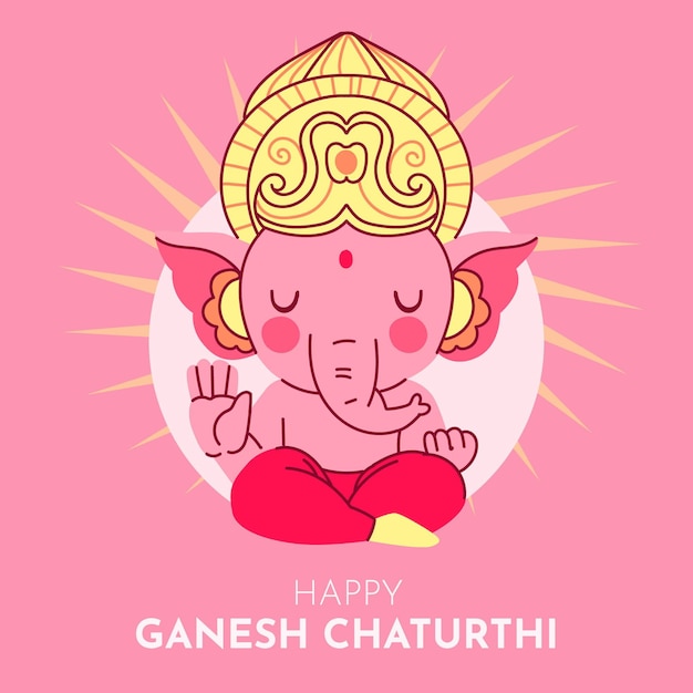 무료 벡터 ganesh chaturthi 일러스트 컨셉