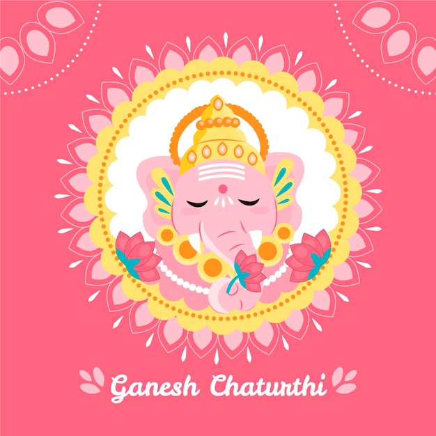 Free vector ganesh chaturthi illustration with elephant