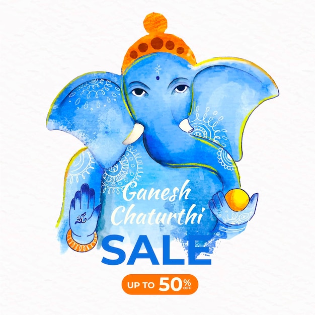 Vettore gratuito modello di vendita di ganesh chaturthi