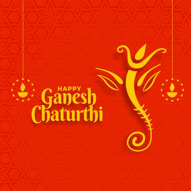 Ganesh chaturthi wishes greeting card design