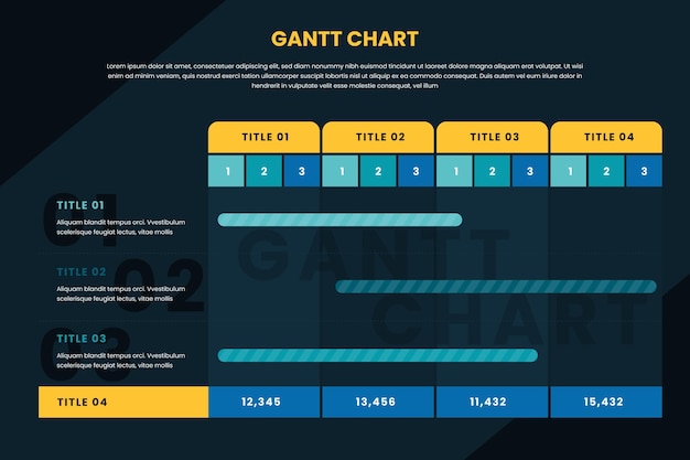 Free vector gantt chart infographic