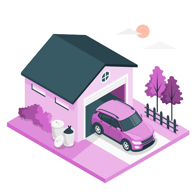 Free vector garage door  concept illustration