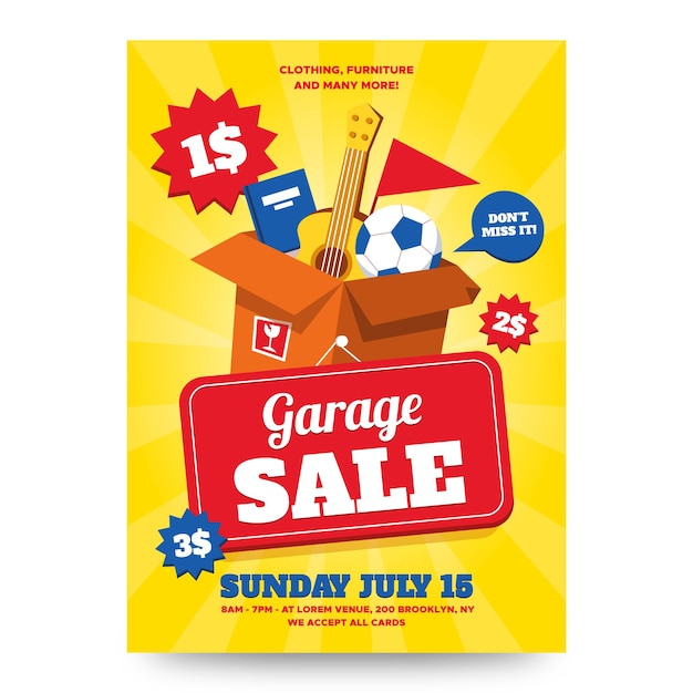 Free vector garage poster design template