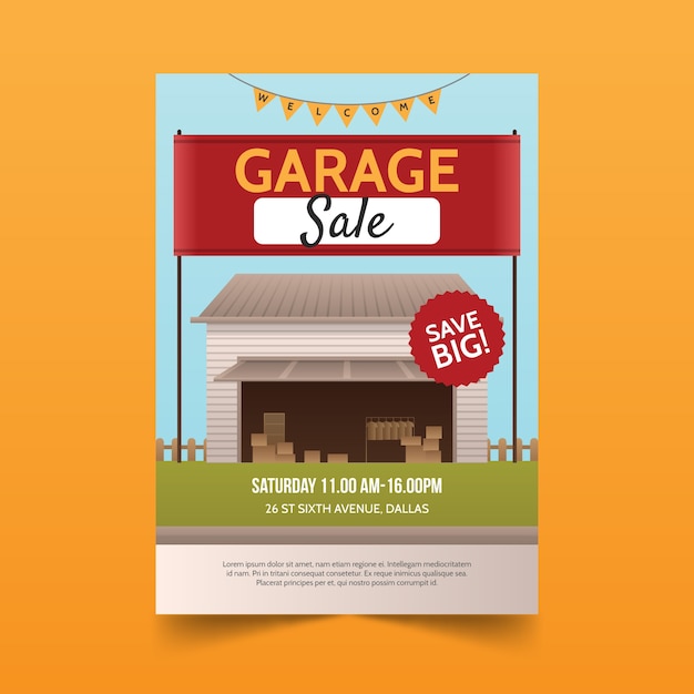 Garage sale poster template concept