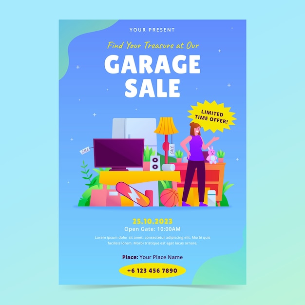 Garage sale poster template design