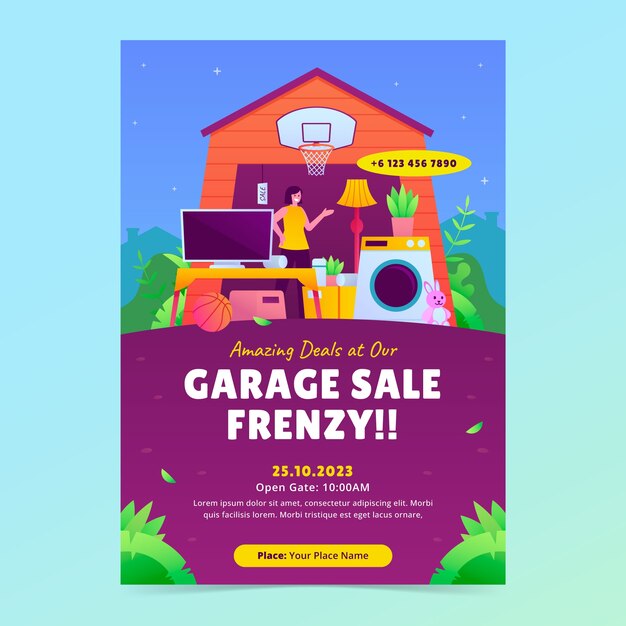 garage sale poster template design