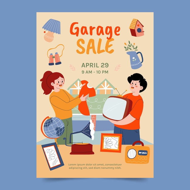 Garage sale poster template design