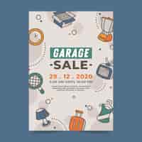 Free vector garage sale poster template theme