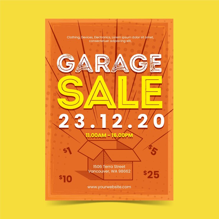 Free Vector garage sale poster template