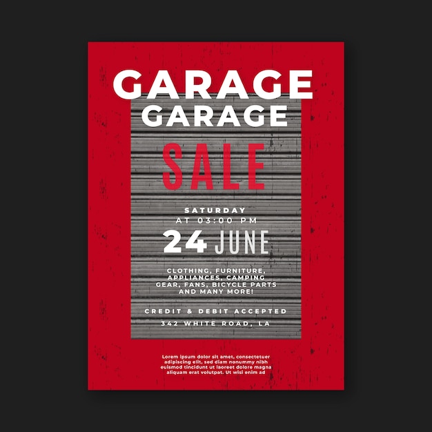 Шаблон постера гаражной распродажи