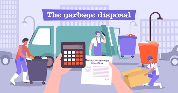 Free vector garbage disposal illustration