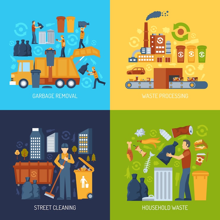 Free Vector garbage flat concept