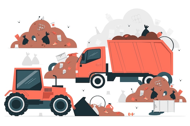Garbage management concept illustration