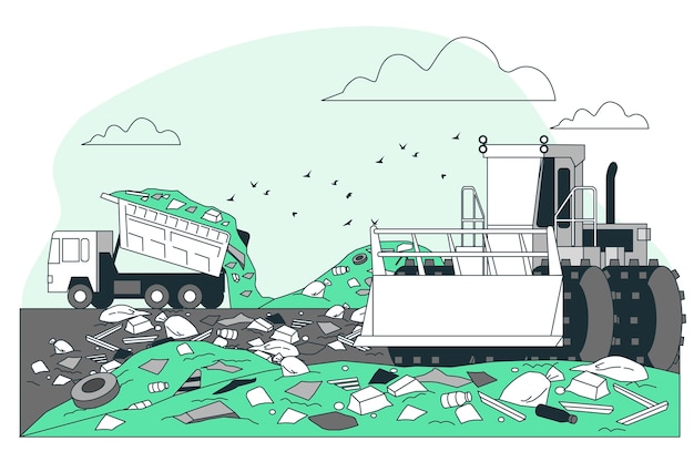 Бесплатное векторное изображение Иллюстрация концепции управления мусором