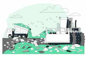 Free vector garbage management concept illustration