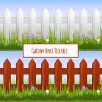 Free vector garden fence seamless pattern, cartoon illustration