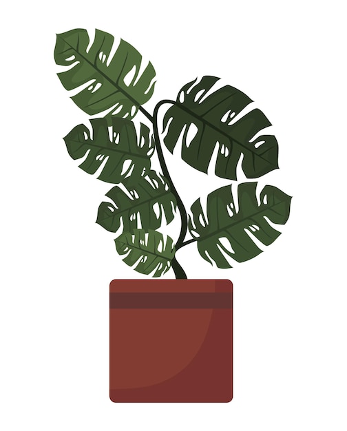 Free vector garden houseplant in pot nature icon