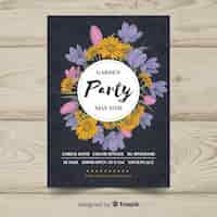 Free vector garden invitation party flyer