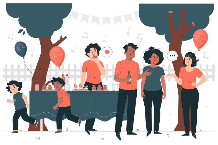 Free Vector garden party concept illustration