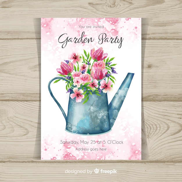 Free vector garden party flyer