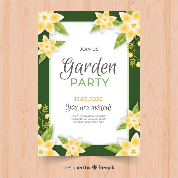 Free vector garden party flyer