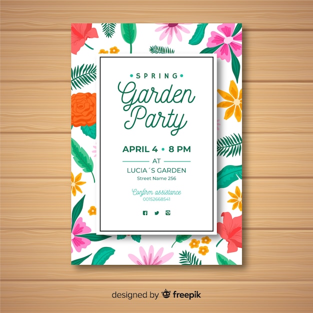 Free vector garden party flyer