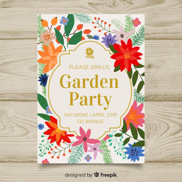 Free vector garden party flyer