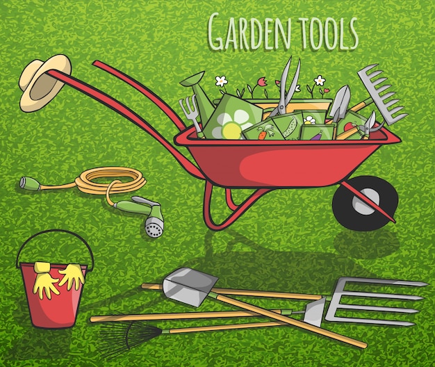 Free vector garden tools concept