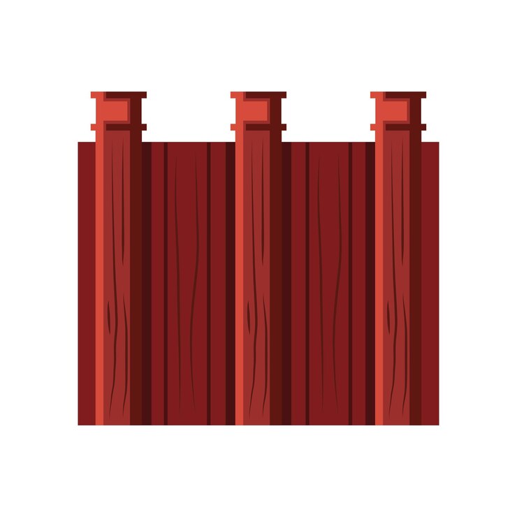 Free Vector garden wooden fence protection icon isolated