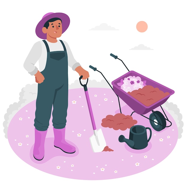 Free vector gardener concept illustration