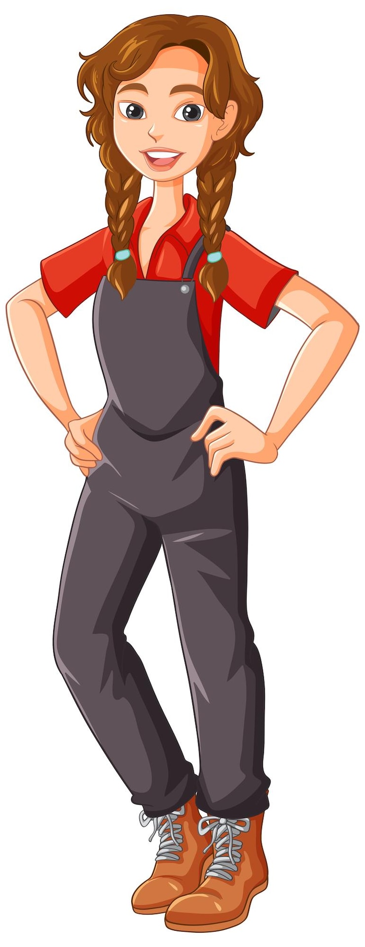 Free Vector gardener woman standing proudly character