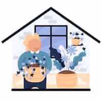 Бесплатное векторное изображение Садоводство дома иллюстрации