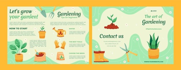 Modello di brochure di giardinaggio e coltivazione