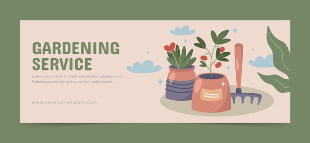 Free vector gardening and cultivation social media cover template