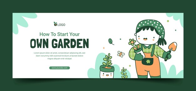 Gardening and cultivation social media cover template
