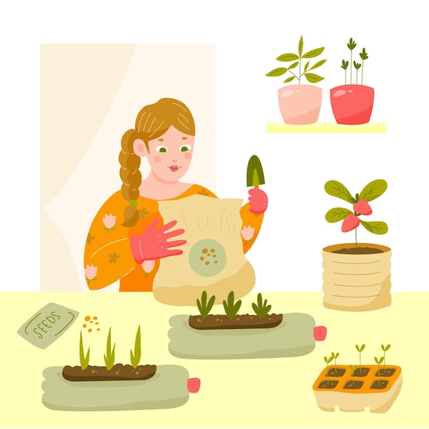 Gardening at home concept