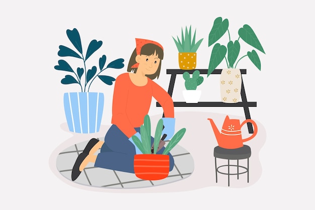 Gardening at home concept