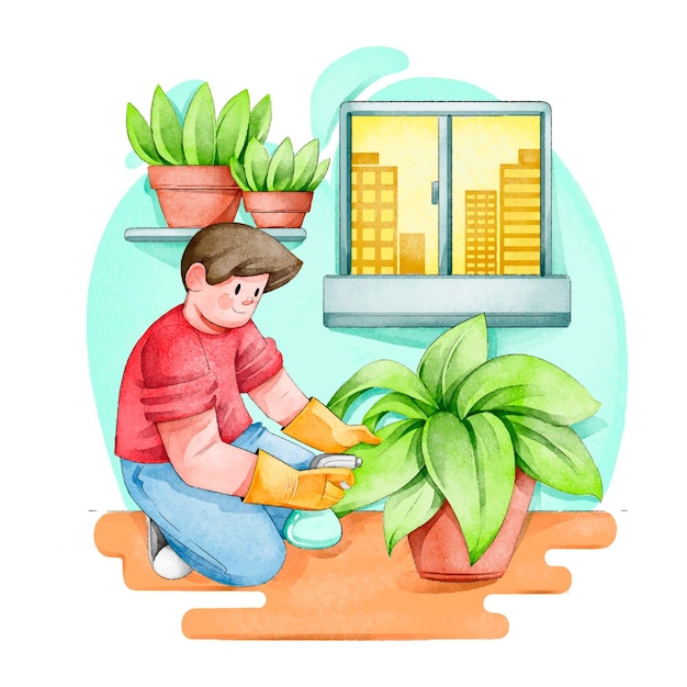 Gardening at home concept