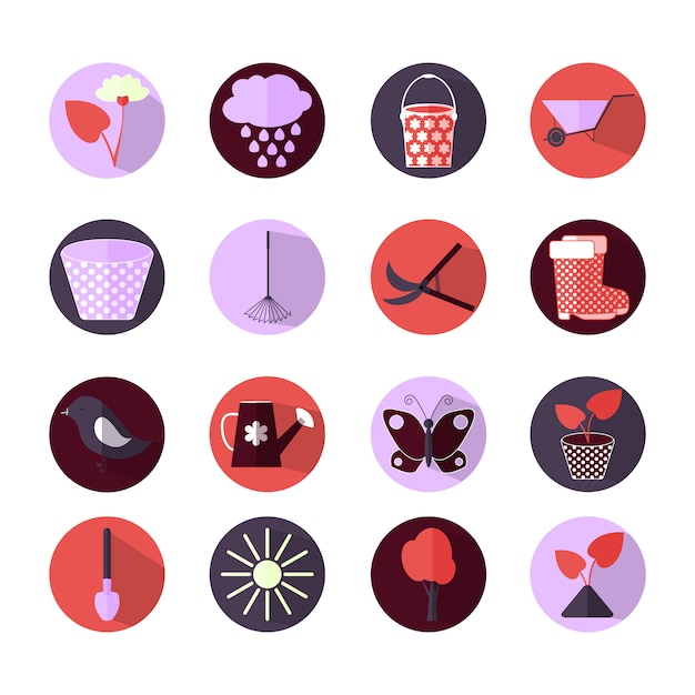 Gardening icons collection
