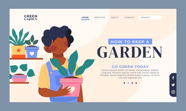 Gardening landing page template design