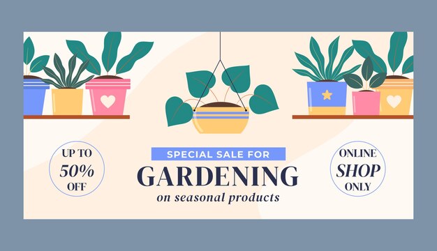 Gardening sale background template design